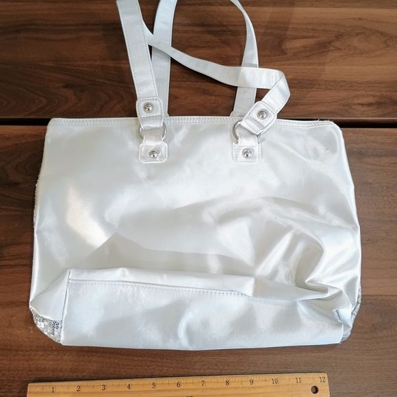 Glamorous Silver Sequin Shoulder Bag - Picture 5 of 11